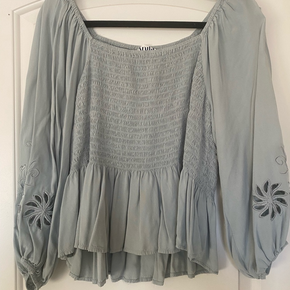 Ruched Gray Women's Top